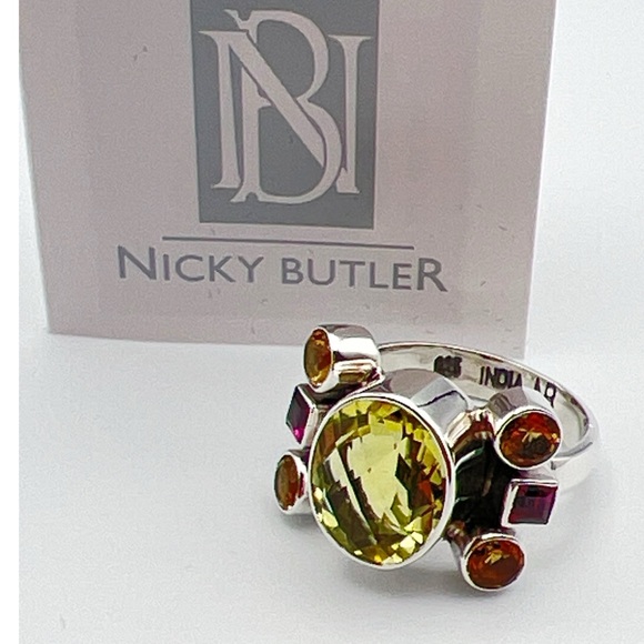🌟NICKY BUTLER 925 Sterling Silver Lemon Quartz Gemstone Oval Ring Size 7 NEW - Picture 4 of 9